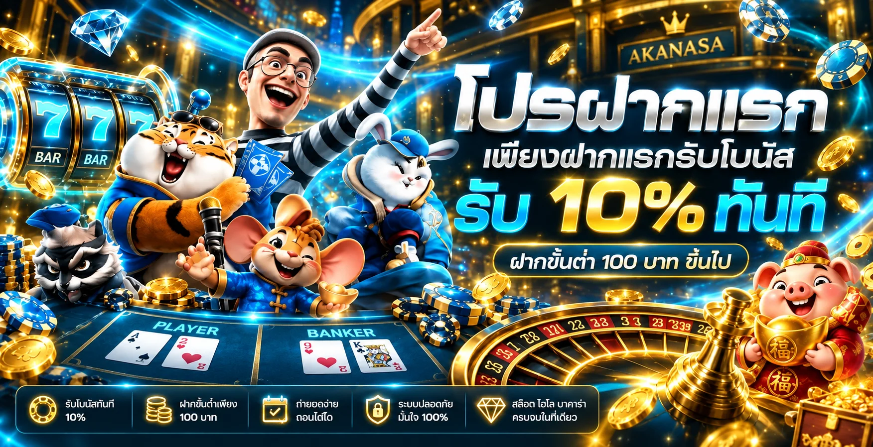 AKANASA ทางเข้าเว็บสล็อตคาสิโนออนไลน์อันดับ 1 ฝากถอนออโต้